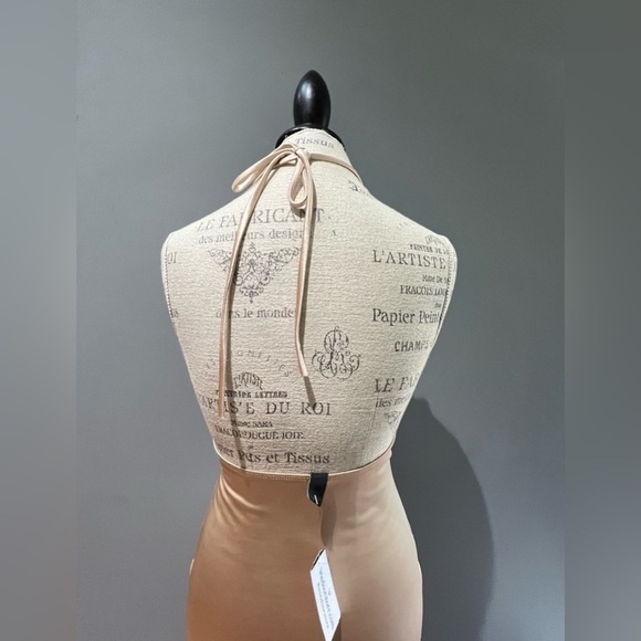 NWT Windsor Champagne Sequin Bodycon Dress Plunge Neckline Sleeveless Size M - Picture 5 of 9